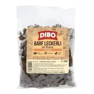 Dibo Barf-Leckerli mit Strauss für Hunde – Gluten- und Lactosefrei, 200 g