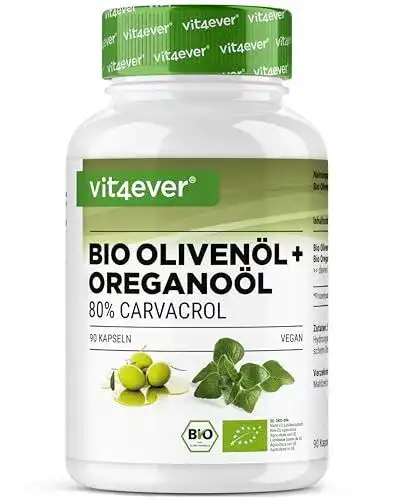 Oreganoöl-Kapseln mit Bio-Oreganoöl und Olivenöl – 90 Kapseln