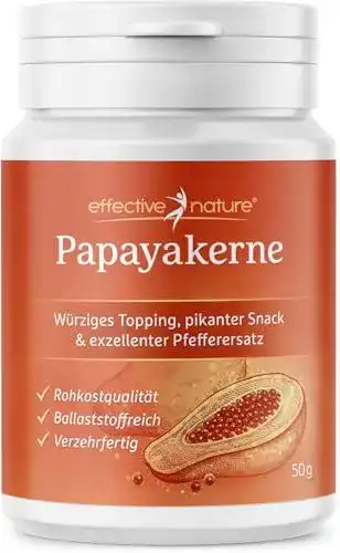 Papaya Kerne getrocknet, 50 g – Papain Enzym – Rohkostqualität