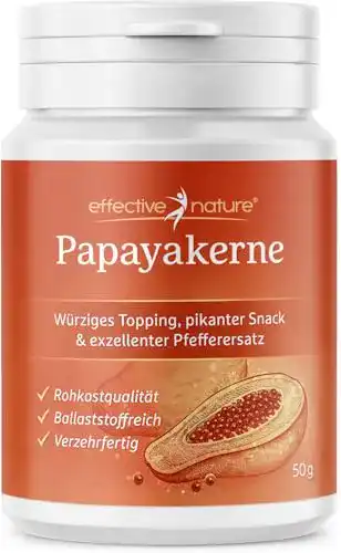 Papaya Kerne getrocknet, 50 g – Papain Enzym – Rohkostqualität