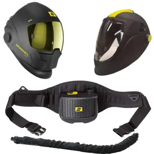Esab Sentinel A50 Air Schweißhelm mit PAPR und Schleifvisier