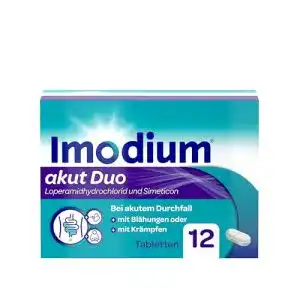 Durchfallmittel Imodium akut Duo 12 Tabletten gegen akuten Durchfall