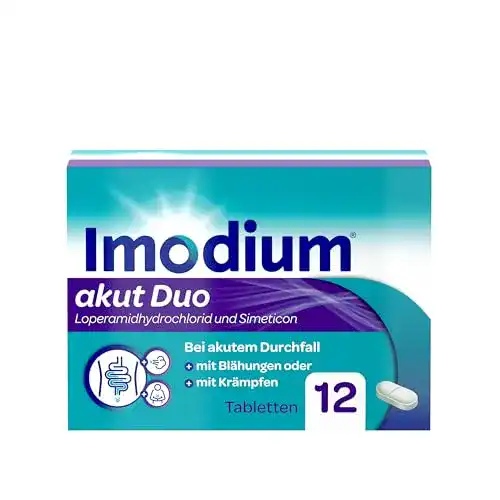 Durchfallmittel Imodium akut Duo 12 Tabletten gegen akuten Durchfall