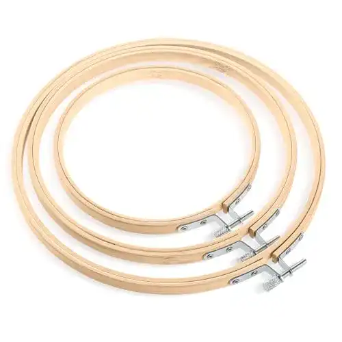 Stickrahmen Siumir Bambus 3 Stück 13cm, 17cm, 20cm für Kreuzstich