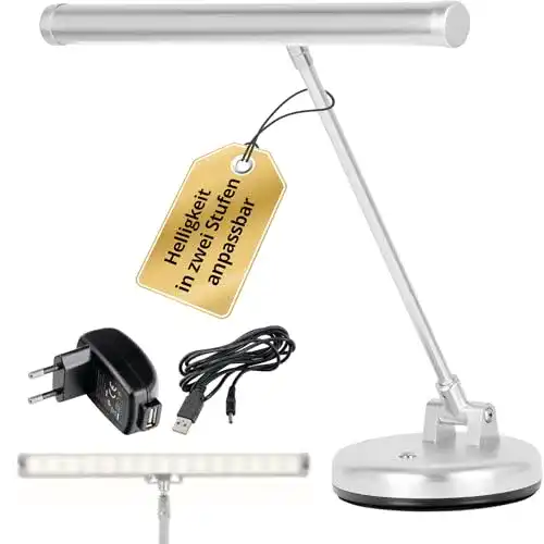 Klavierlampe Showlite PL-1SL LED in mattem Silber