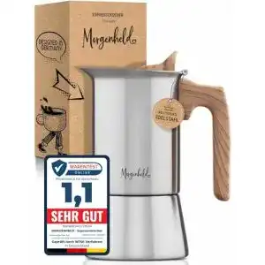 Mokka-Maschine Morgenheld Style Edelstahl Espressokocher für 4 Tassen