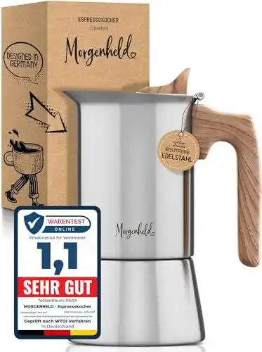 Mokka-Maschine Morgenheld Style Edelstahl Espressokocher für 4 Tassen
