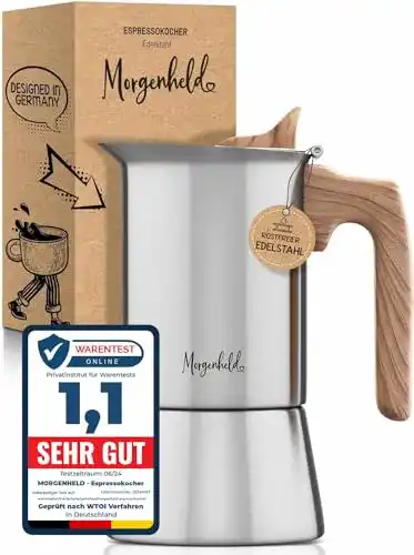 Mokka-Maschine Morgenheld Style Edelstahl Espressokocher für 4 Tassen