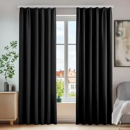 Akustikvorhang Deconovo blickdicht Thermovorhang 200×140 cm 2er Set