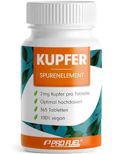 Kupfer Tabletten 365 Stück mit 2 mg Kupfer aus Kupferbisglycinat