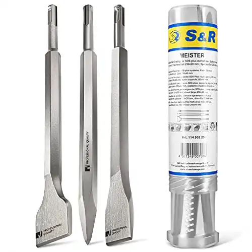 SDS-Plus Meißel Set von S&R für Bohrhammer, 3-teilig