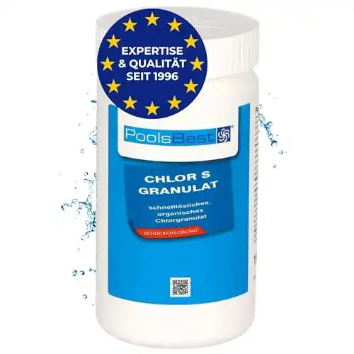 Chlor S Granulat 1 kg von PoolsBest – schnelllöslich für Poolpflege