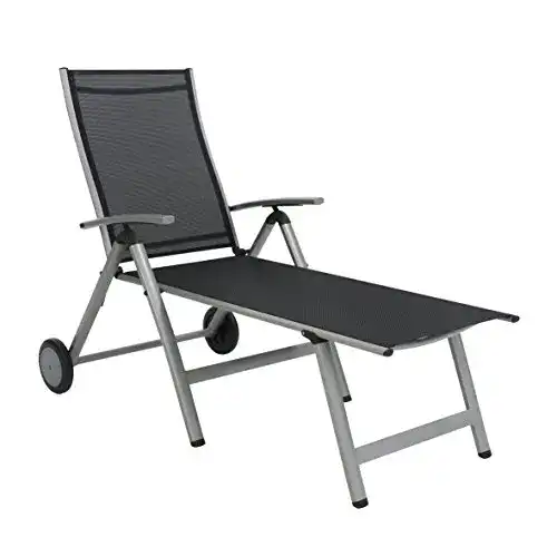 Strandliege mit Rollen Greemotion Monza Comfort für Garten und Strand