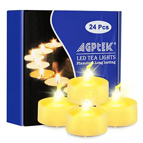 LED Teelichter AGPTEK 24 Stück mit Timer und flackerndem Licht