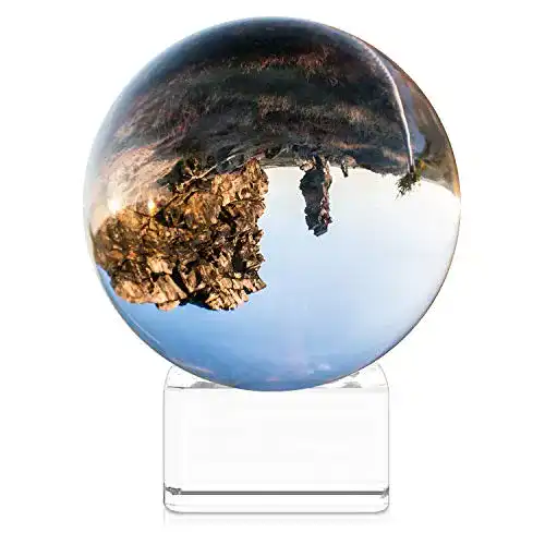 Navaris Glaskugel für Fotografie und Deko K9 Glas mit Ständer
