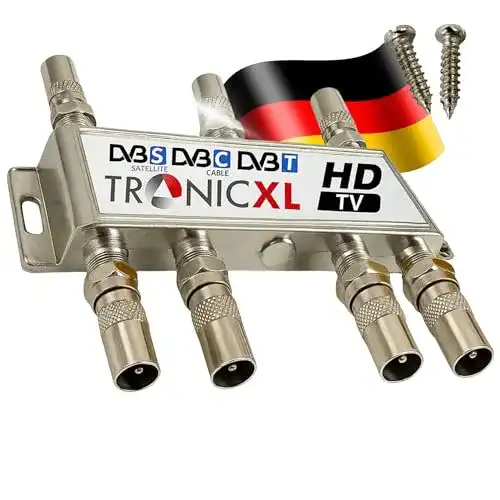 Antennenverteiler TronicXL 6-fach für Kabelfernsehen und Satelliten-TV