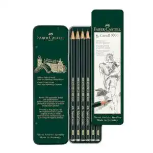 Bleistift Faber-Castell Castell 9000 6er Etui Bruchgeschützte Mine