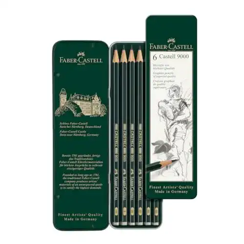 Bleistift Faber-Castell Castell 9000 6er Etui Bruchgeschützte Mine