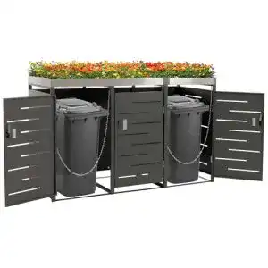 Mülltonnenbox Mendler 3er Mülltonnenverkleidung HWC-H40