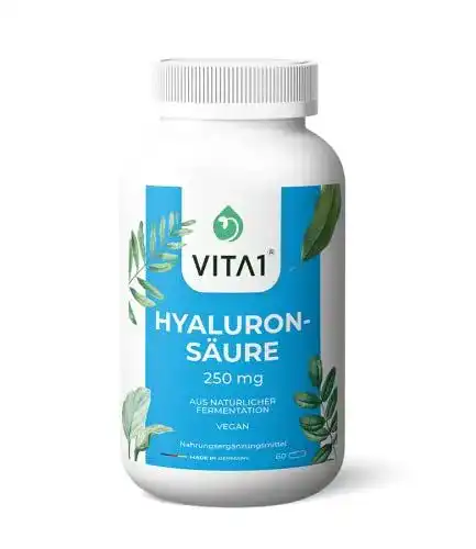 Hyaluronsäure Kapseln 250mg von VITA1 Vegan und ohne Zusatzstoffe
