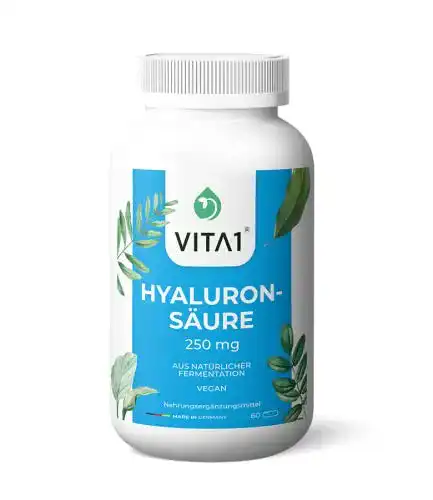 Hyaluronsäure Kapseln 250mg von VITA1 Vegan und ohne Zusatzstoffe