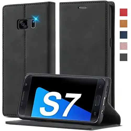 Ailicici Hülle für Samsung Galaxy S7 – Leder Klappbar mit Standfunktion