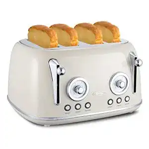 Toaster 4 Scheiben wiltal, Toaster Langschlitz, Edelstahl Gehäuse
