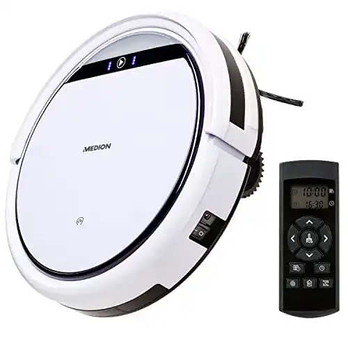Medion Saugroboter E32 mit Ladestation für verschiedene Bodenarten