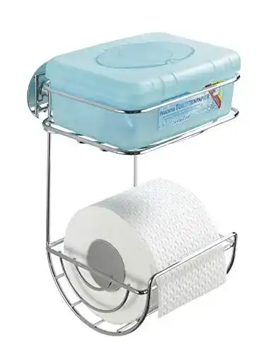 Toilettenpapierhalter ohne Bohren von WENKO mit Ablage