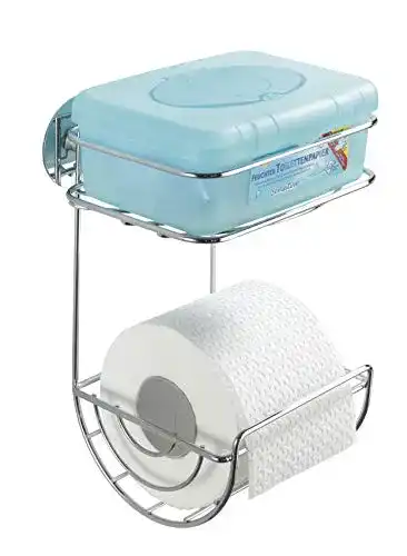 Toilettenpapierhalter ohne Bohren von WENKO mit Ablage