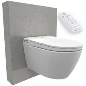 Bernstein Dusch WC 540 Pro in Weiß – Spülrandloses Hänge WC mit Bidet-Funktion