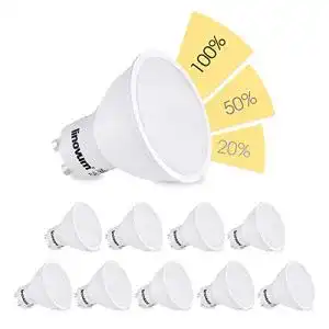Linovum LED-GU10 dimmbar 10 Stück fourSTEP Dim 5W warmweiß
