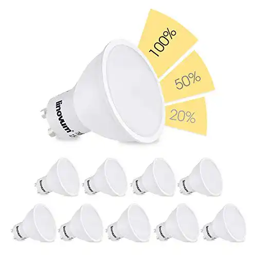 Linovum LED-GU10 dimmbar 10 Stück fourSTEP Dim 5W warmweiß