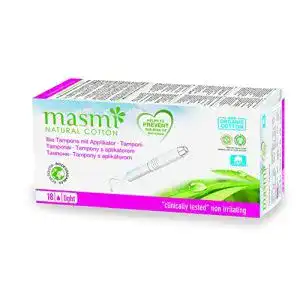 Tampon Masmi Natural Cotton Bio S Light mit Applikator, 18 Stück