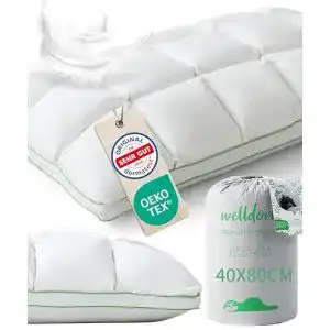 Welldora Daunenkissen 40 x 80 cm Mittelfestes Kopfkissen aus 100% Daunen und Federn