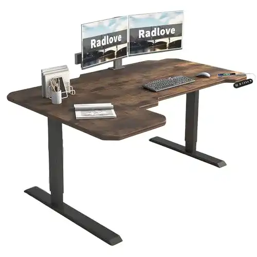 Höhenverstellbarer Eckschreibtisch Radlove für das Homeoffice
