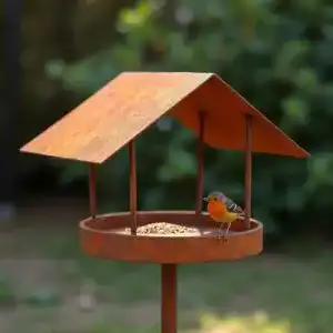 Vogelhaus mit Ständer aus Metall wetterfest und stabil 158 cm
