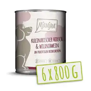 MjAMjAM Premium Nassfutter für Hunde mit Hirsch und Wildschwein