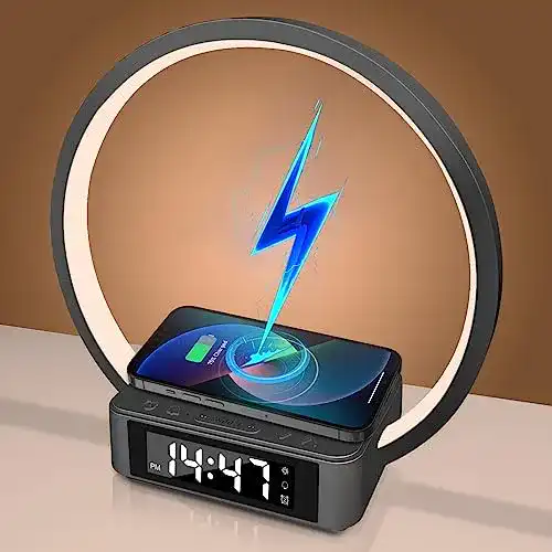 LED Wecker Fuqiduo Nachttischlampe mit Touch Control und Wireless Charger