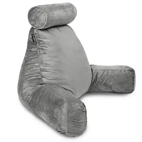 Lesekissen Milliard XL für Bett und Sofa mit Nackenrolle und Memory Foam
