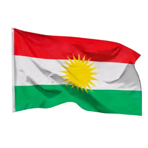 Kurdistan Flagge 90×150 cm aus Polyester mit Messingösen