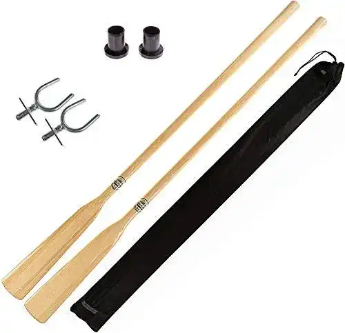 Holzruder John Paddle Set mit Dollen und Manschetten