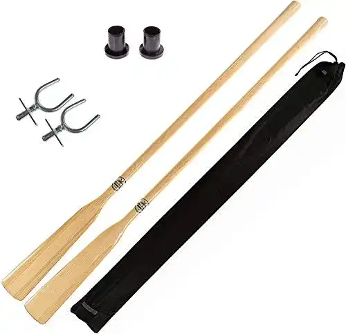 Holzruder John Paddle Set mit Dollen und Manschetten