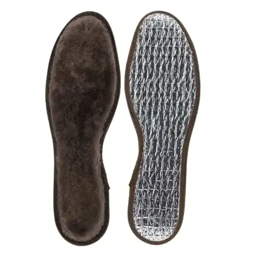 Lammfellsohlen Green Feet für Alu-Korkboden in braun, Gr. 36-47