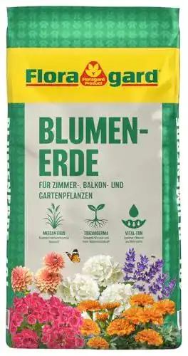 Blumenerde Floragard 40 Liter für Balkon und Garten