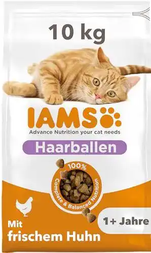 Iams Katzenfutter Anti-Haarballen Trockenfutter mit Huhn