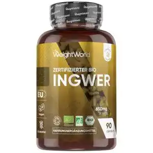 Ingwer Kapseln mit 650 mg Ingwerpulver – Bio Zertifiziert und Vegan