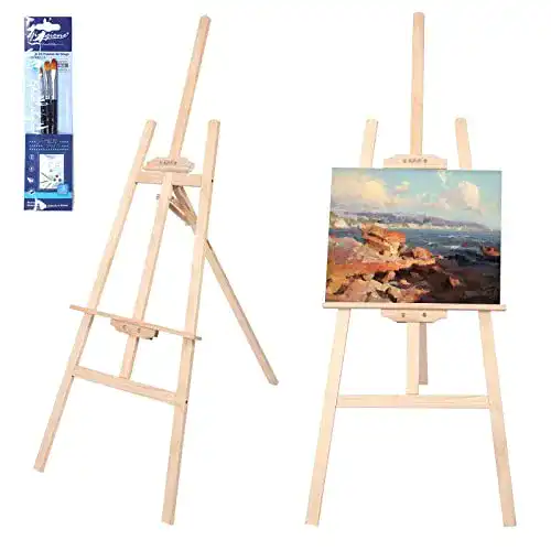 Viesap Staffelei aus Vollholz, 150 cm hoch, stabiler Bildständer