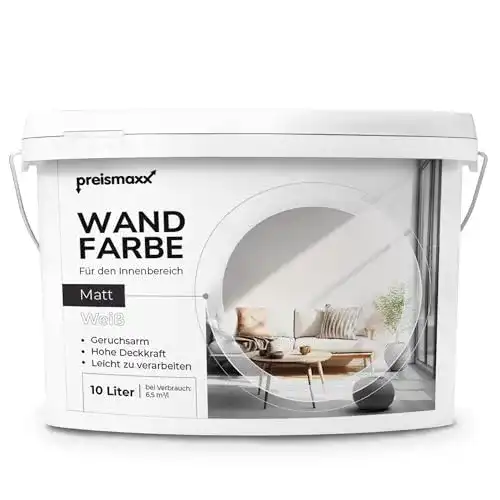 Wandfarbe Preismaxx profi weiß hohe Deckkraft, Innenfarbe weiß