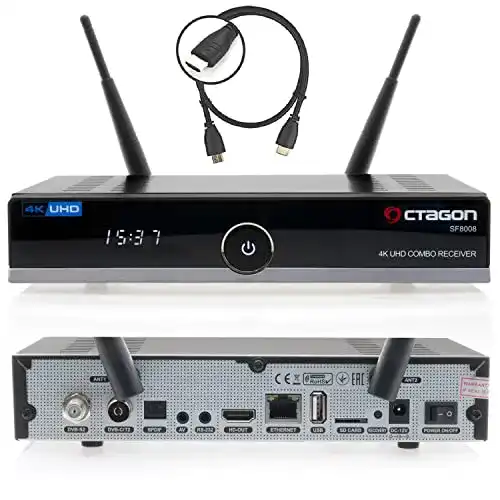 4K-Sat-Receiver Octagon SF8008 Combo für Satelliten-, Kabel- und DVB-T Empfang